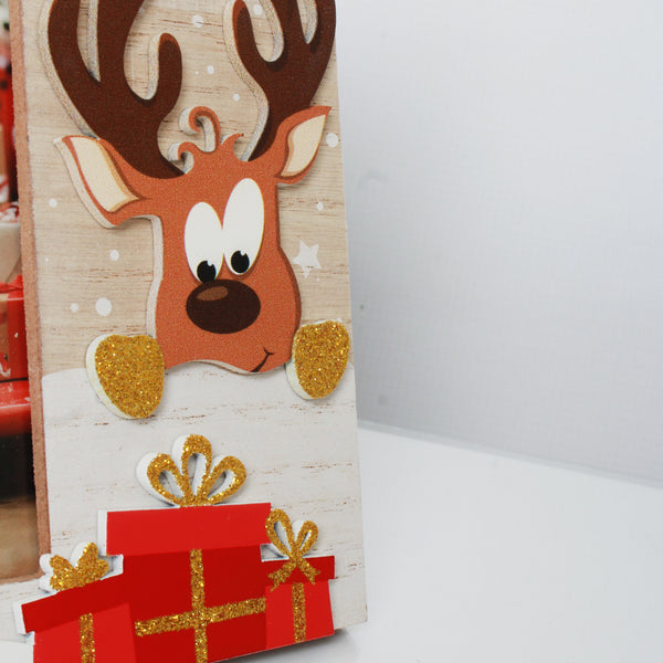 Christmas Natural Wooden Reindeer 4x6