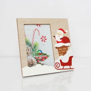 Christmas Natural Wooden Santa 4x6