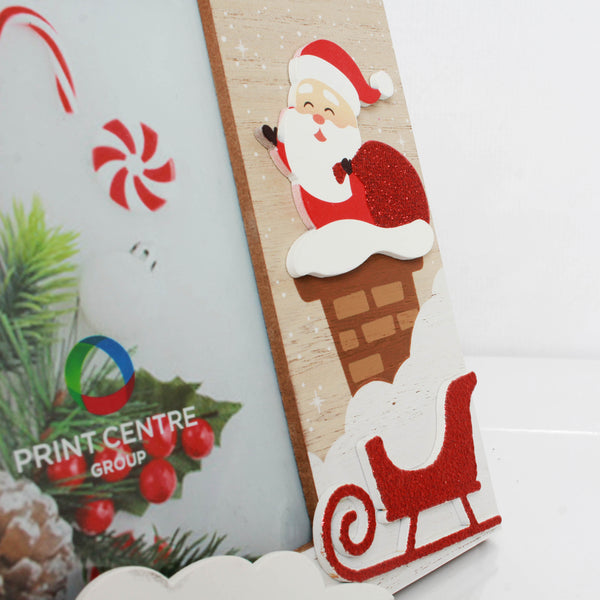 Christmas Natural Wooden Santa 4x6